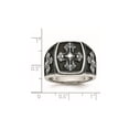 thumbnail image 3 of Mens Textured Antiqued Cross Ring in Stainless Steel, 3 of 7