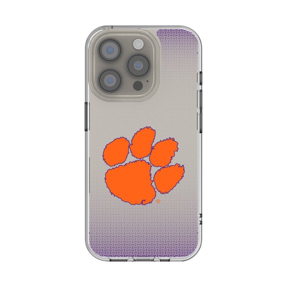 Clemson Tigers Linen Logo iPhone Clear Case