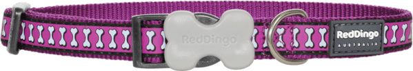 Purple Red Dingo Reflective Dog Lead Small