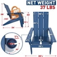 thumbnail image 6 of WINSOON All Weather HIPS Adirondack Chair with Cup Holder, Outdoor Patio Chair, Navy Blue Finish, 6 of 7