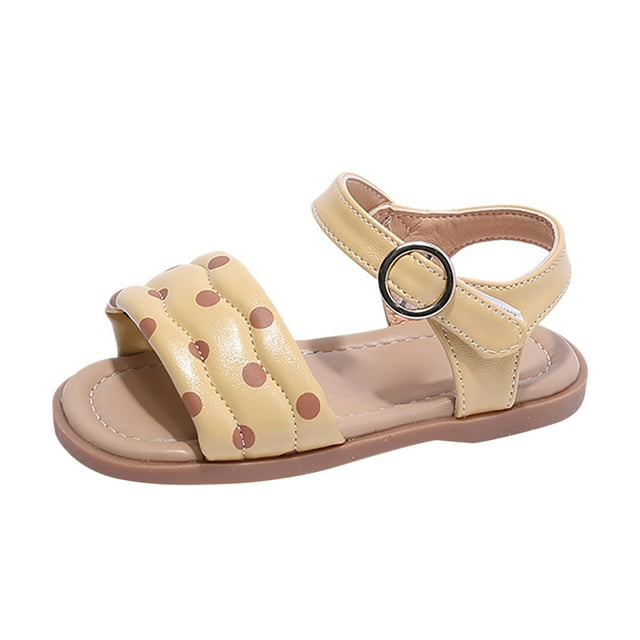 Cathalem Sandales pour Tout-Petites Fille Talons Bas Bride à la Cheville Escarpins Robe Mariage Fête, Jaune 26