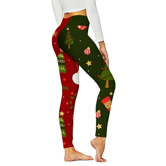 FASHIONWT Women Chrsitmas Cute Graphic Gym Jeggings Skinny Stretchy Leggings