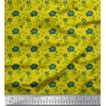 thumbnail image 1 of Soimoi Satin Silk Fabric Check,Leaves & Floral Artistic Printed Craft Fabric by the Yard 42 Inch Wide, 1 of 1