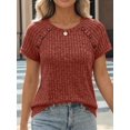thumbnail image 6 of Women'S Short Sleeve Shirts Business Casual Blouses Dressy Work Tunic Top Sweaters Fashion Clothes Caramel Color M, 6 of 7