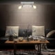 thumbnail image 3 of Plafonnier/applique murale, spot bar design rtro, 2 spots orientables & pivotants, luminaire plafond vintage blanc, douilles E27, 60 Watt max, ampoule, 3 of 5