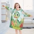 thumbnail image 5 of Wearable Blanket with Sleeves and Pocket Oversized Hooded Sweatshirt 3-14 YR Cute Cartoon Dinosaur M, 5 of 7