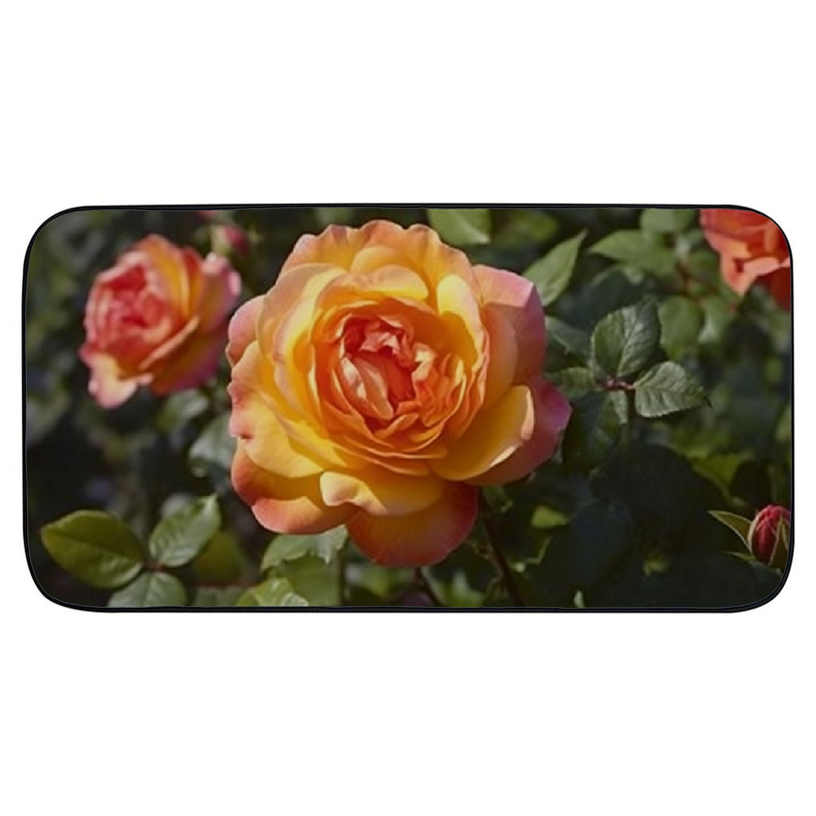 PHYHOO Doormat Floor /Mat - Rose Flower Nature Rose Blooms Garden Garden Rose Decorative Door Mat, Door Mat with Non-Slip Rubber Backing, Easy Cleaning, Traps Dirt, for Entry, Patio