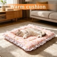 thumbnail image 4 of Pet Mat Thick Ruffled Fleece Soft Warm Washable Pink XS 9.8 Inch All Season Use Non-slip Sleeping Pad for Small Kitten Puppy Indoor Cats Dogs 1 Pack Portable Cozy Nest Blanket for Pet Rest, 4 of 5