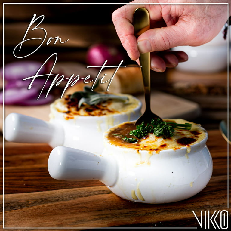 Vikko Soup Bowls, Set of 2 Soup Bowls with Handles, 10 Ounce