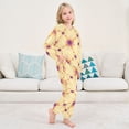 thumbnail image 6 of Fluffy Pajamas Set Fuzzy Winter Warm Pj Sets Pullover Tops and Long Pants Orange and Purple Fireworks Pattern X-Small, 6 of 8