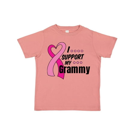 

Inktastic Breast Cancer Awareness I Support My Grammy with Pink Ribbon Gift Toddler Boy or Toddler Girl T-Shirt