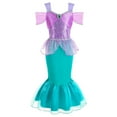 thumbnail image 1 of SATKULL Robe Sirène Ariel pour Filles 3-12 Ans Robe Princesse Fête Costume d'Halloween, 1 of 7