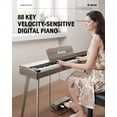 thumbnail image 2 of Piano digital Donner DDP-60 de 88 teclas para principiantes con soporte gris, 2 of 7