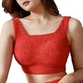 thumbnail image 2 of Puntoco Sujetadores sin aros para mujer de forro polar de cordero cálidos con almohadilla para el pecho que no requieren sujetador. Forro polar grueso adecuado para ropa interior femenina en otoño, 2 of 4