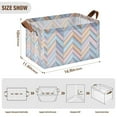 thumbnail image 7 of Yayeee Foldable Storage Basket for Shelves with Handles Set of 2 Waterproof Cloth Bins, Purple Geometric, 7 of 7
