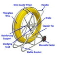 thumbnail image 3 of 0.47" 820FT Fish Tape Fiberglass Wire Cable Threader Running Rod Duct Rodder Fishtape Puller, 3 of 11
