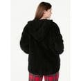 thumbnail image 3 of Joyspun Women’s Plush Hoodie Cardigan, Sizes XS to 3X, 3 of 6