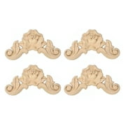 Uxcell 4Pack Wood Carved Appliques Decorative Carving Decals for Furniture, 8cm x 8cm