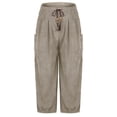 thumbnail image 1 of Puntoco Pantalones de pana sencillos con cordón y bolsillos de color liso a la moda para tiempo libre para hombre, 1 of 4