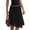 Black, variant on Women's Polka Dot Chiffon Midi Skirt, Asymmetric Layered Hem Skirt, Ruched High Waisted Summer Skirt for Party and Casual Wear