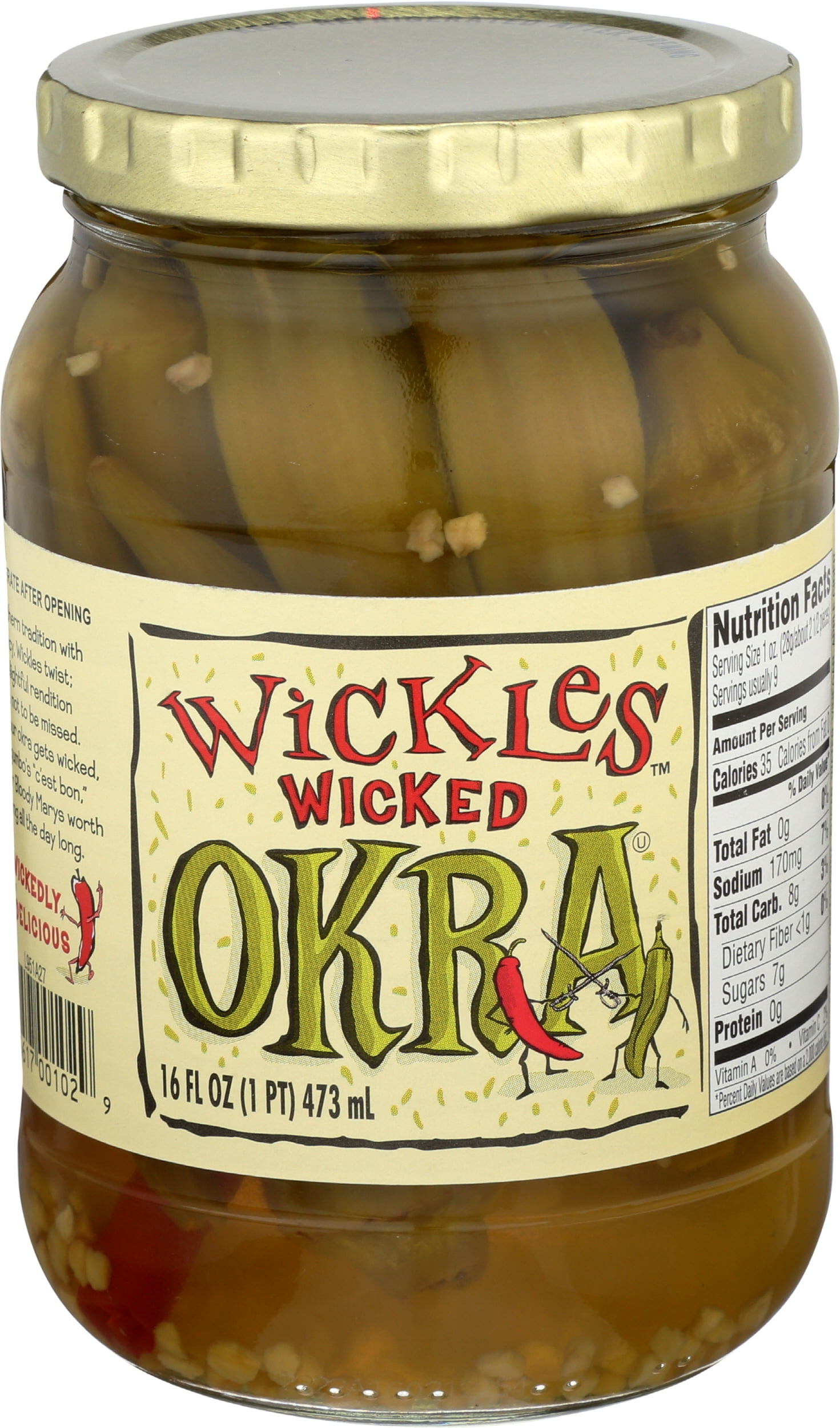 Pack of 6, Wickles Wicked Okra, 16 oz