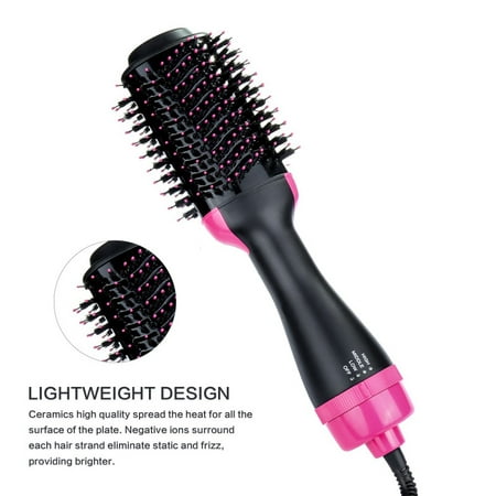 Hair Curler Comb, 2 in 1 Hair Dryer & Styler Negative Anion Hot Air Blowing Straight Hair Blow Dry Brush for Fast Heat Settings Cool Blower Professional (Best Way To Blow Dry Hair Straight)