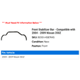 thumbnail image 2 of Front Stabilizer Bar - Compatible with 2004 - 2009 Nissan 350Z 2005 2006 2007 2008, 2 of 2