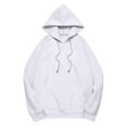 thumbnail image 2 of Bmawag Womens Hooded Blouses Plus Size Long Sleeve Solid Color Sweatshirt Women's Winter Casual Loose Pullover Tops White XXL, 2 of 5