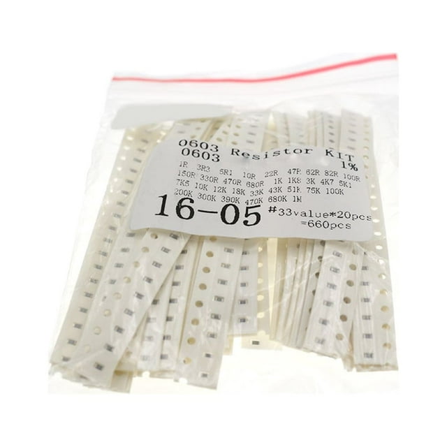 Destyer 660PCS/Bag Résistance Résistance Résistance Résistance Film Pack Résistances Assortiment Ohm Composants Ménage Professionnel 0603 Puce 1Set