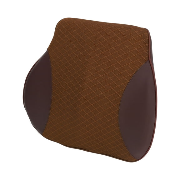 Unique Bargains Car Seat Lumbar Cushion Memory Foam Support Ergonomic Design 36x39.5x9cm Polyester Brown 1 Pc