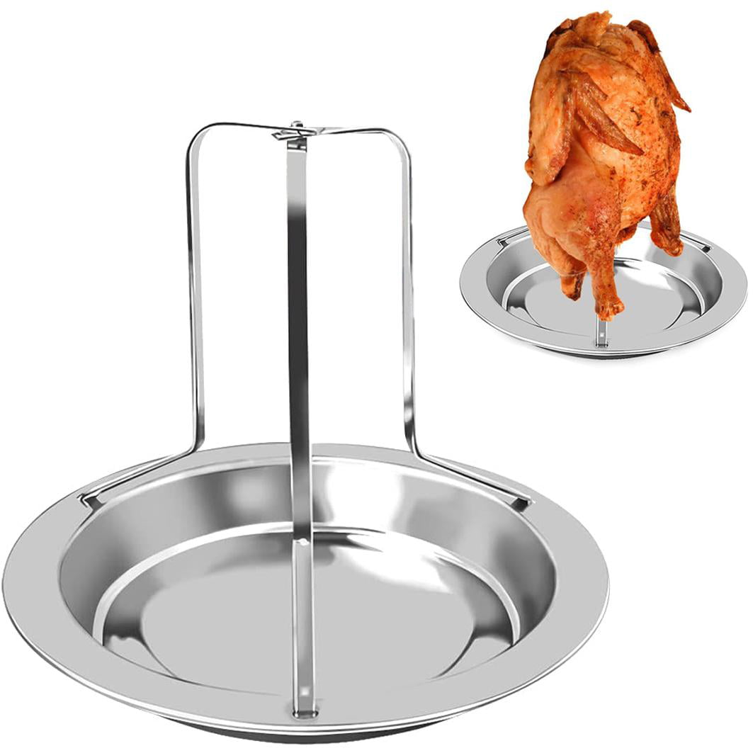 RUSFOL Double Beercan Chicken Rack with a Silicone Oil Brush 2 Chicken Together 
