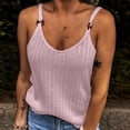 thumbnail image 2 of AWZXDE Cotton Tops for Women Fashion Solid Color Sleeveless Knitted Spaghetti Strap Cami Top, 2 of 5