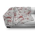 thumbnail image 3 of Nature Soft Flannel Fleece Blanket, Illustration of Sakura Branches Windy April Weather in Japanese Painting Style Art, Cozy Plush for Indoor and Outdoor Use, 50" x 60", Coral Black, by Ambesonne, 3 of 6