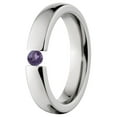 thumbnail image 2 of Amethyst 4mm Stainless Steel Tension Set Ring, 2 of 3