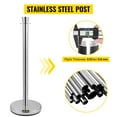 thumbnail image 2 of Vevor Crowd Control Stanchion Set of 2 Pieces with 5 ft/1.5 m Black Velvet Rope, Silver Barrier Sturdy Concrete and Metal, 2 of 9