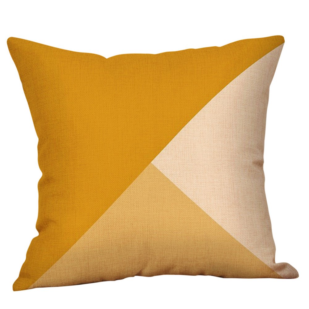 Mustard Pillow Case Yellow Geometric Fall Autumn Cushion Cover Decorative