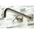 thumbnail image 3 of Kingston Brass KS6048ZX Millennium Two-Handle Wall Mount Roman Tub Faucet, Brushed Nickel, 3 of 7