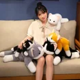 thumbnail image 1 of Muñeco de peluche de gato simulado para niños y niñas, juguete de felpa suave de animales, almohada de gatito blanco y gris, regalo de cumpleaños, decoración de mascotas, 30-65CM, 1 of 4