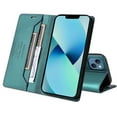 thumbnail image 2 of Compatible WIth iPhone 13 Wallet Case,Magnetic Closure,Flip Folding Kickstand,With Card Slots,[RFID Blocking],With Shoulder Strap&Lanyard,PU Leather+TPU Shockproof Anti-fall Phone Case,Green, 2 of 9