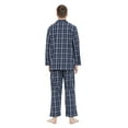 thumbnail image 2 of GLOBAL Men's Long Sleeve Plain Weave Pajama Set Cotton Sleepwear Comfy Loungewear Navy Plaid XXL, 2 of 7