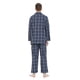 thumbnail image 2 of GLOBAL Conjunto de Pijama de Tejido Liso de Manga Larga para Hombre, Ropa de Dormir de Algodón, Ropa de Dormir Cómoda, Cuadros Azul Marino M, 2 of 7