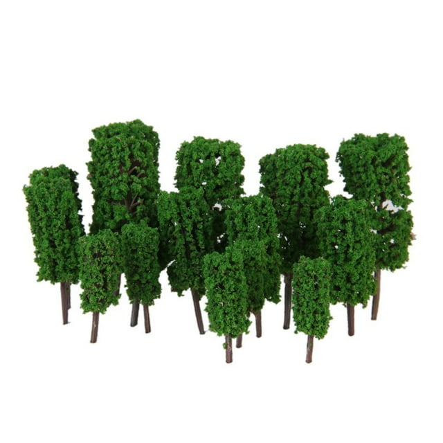 50pcs Model Cylinder Shapes Trees Layout Railway Diorama Scenery 1:300