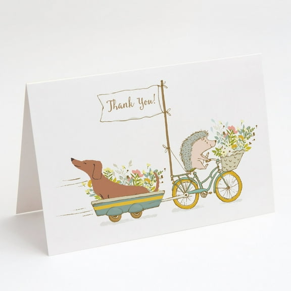Dachshund Red Greeting Cards and Envelopes Pack of 8
