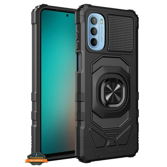 For Nokia G100 Hybrid Magnetic Car Mount Ring Kickstand Stand Holder Full-Body Armor Protective [Military Grade] Phone Case Cover by Xpression - Black