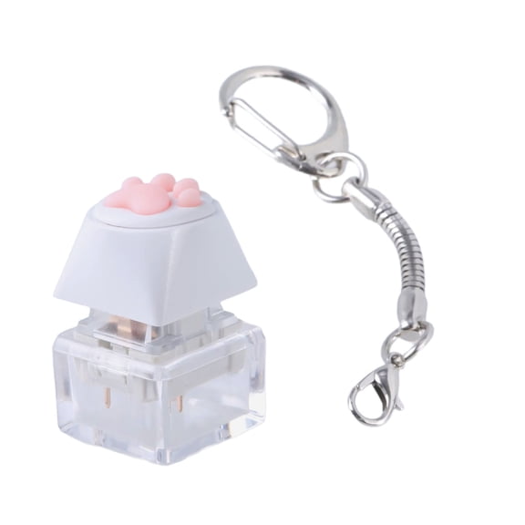 Acahhotxx Keycap Keychain, Silicone Cats Paws Switches Tester Kits Mechanical Keyboard Switches Keychain Stress Relief Toy