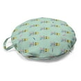 thumbnail image 1 of Pop Art Round Floor Cushion with Handle, Continuous Pattern of Pineapples with Sunglasses and Colorful Leaves, Pillow for Living Room & Dorms, 18" Round, Mint Green and Multicolor, by Ambesonne, 1 of 4