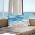 thumbnail image 2 of Abstract Beach Ocean Outdoor Pillow Covers Pack of 2 Blue Waves Watercolor Waterproof Throw Pillow Covers Decorative Cushion Cases for Patio Garden Tent Balcony Couch 20x12 inch, 2 of 8