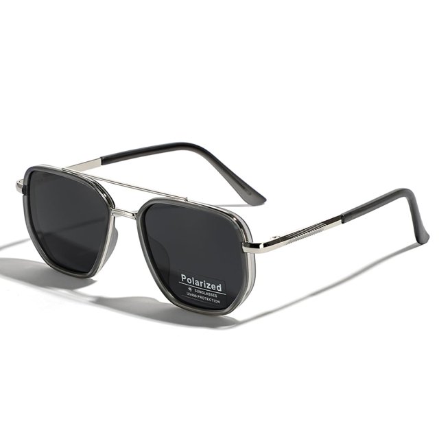 Gafas de Sol Weiyuchen Polarizadas TR90 Vintage Cuadradas Plata
