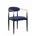 thumbnail image 7 of Modern Stylish 5pc Dining Set Black Sintered Stone Table and 4 Chairs Blue Fabric Uphlostered Luxury Dining Furniture, 7 of 7