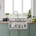 thumbnail image 4 of Whitehaus Collection 33" Reversible Single Bowl Fireclay Kitchen Sink with Grid: Three Edge Frame, Plain Front Apron, 4 of 6